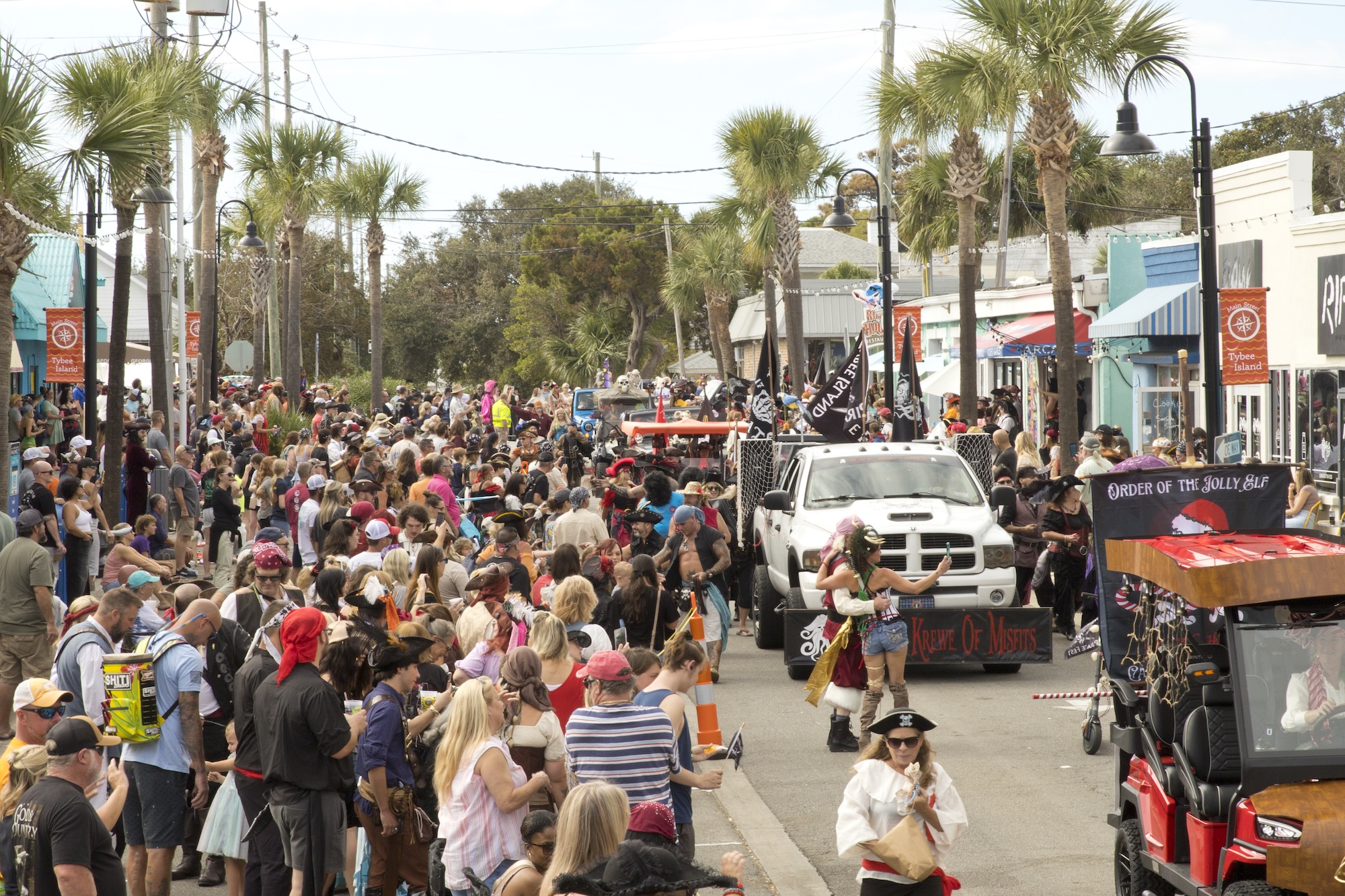 A large crowd of people enjoying a parade.