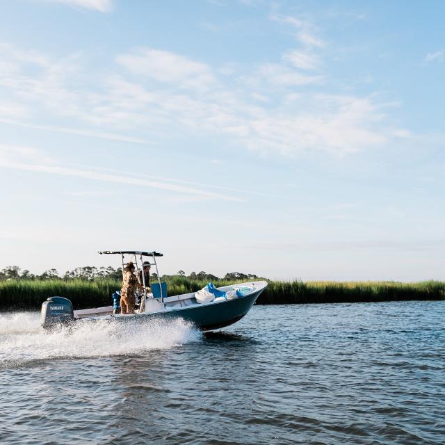 Boating in the ocean