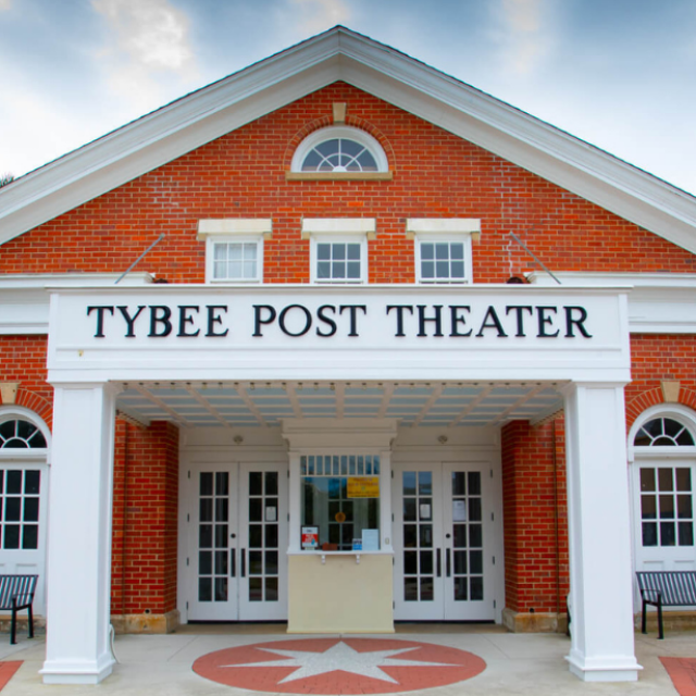 Exterior view of a historic theatre.