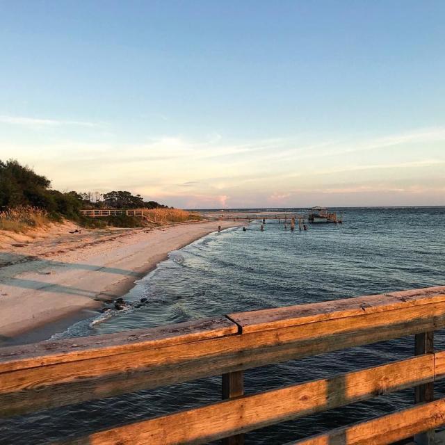 back river beach sunset