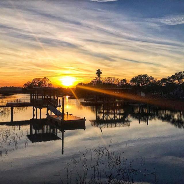 river sunset dock