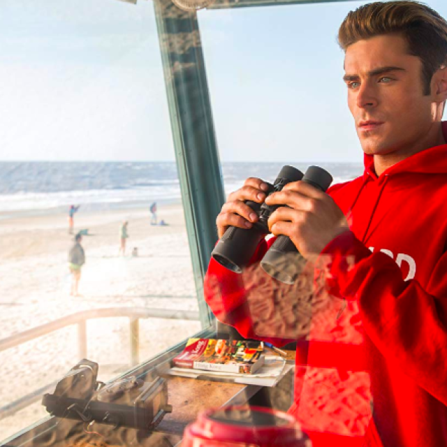 Baywatch Movie cast and crew on Tybee Island beach