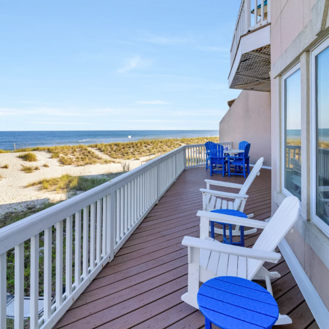Balcony with oceanfront and beach view
