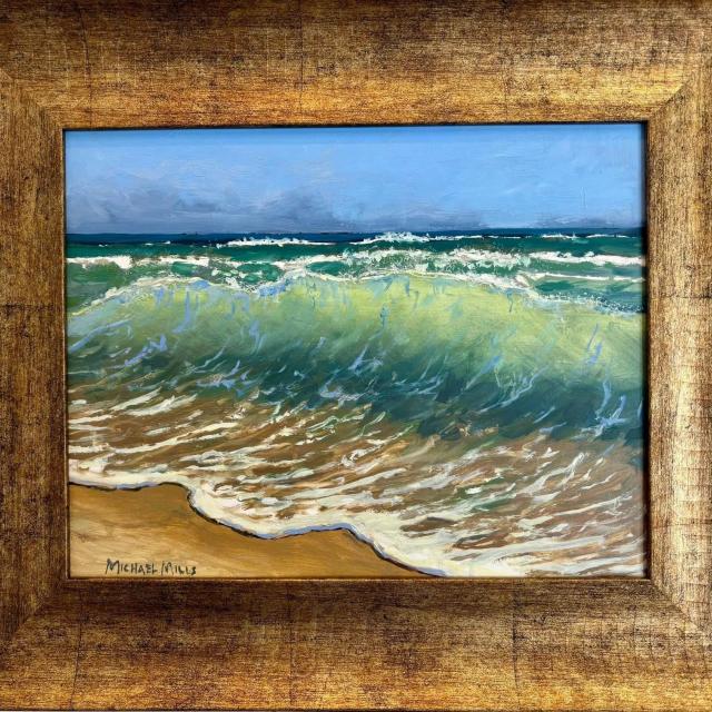 A painting of the beach.