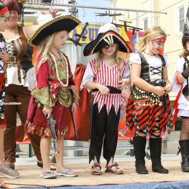 Children dressed as pirates.