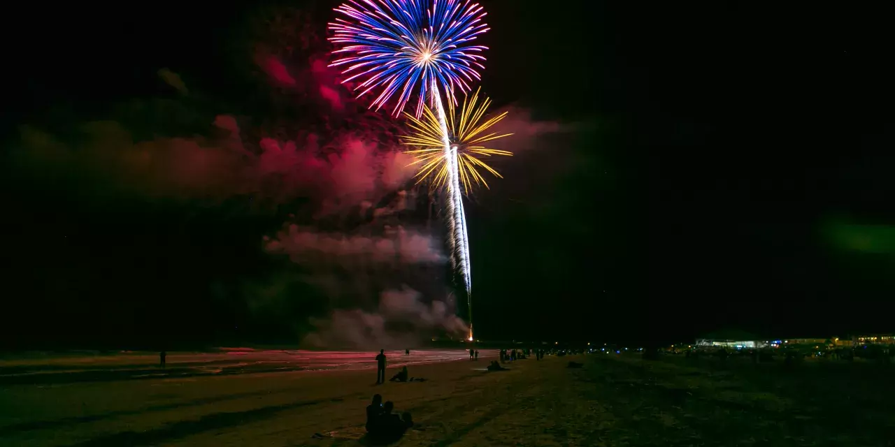 beach fireworks