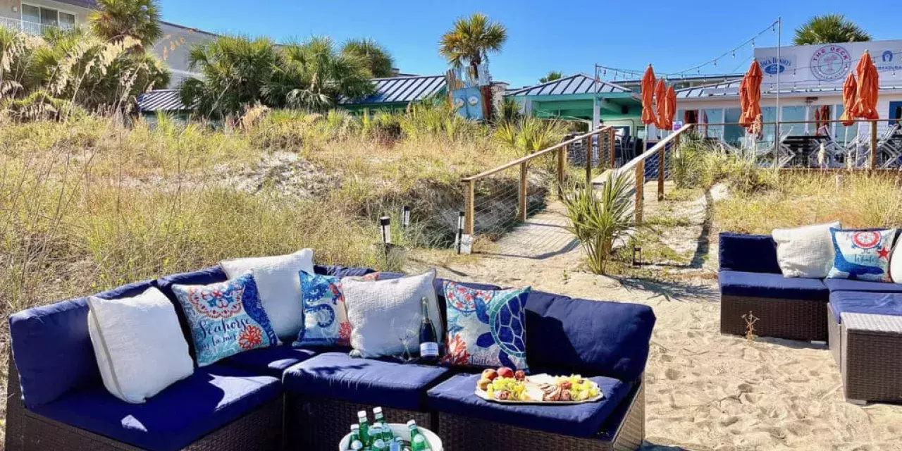 Dining in the dunes on the beach on Tybee Island