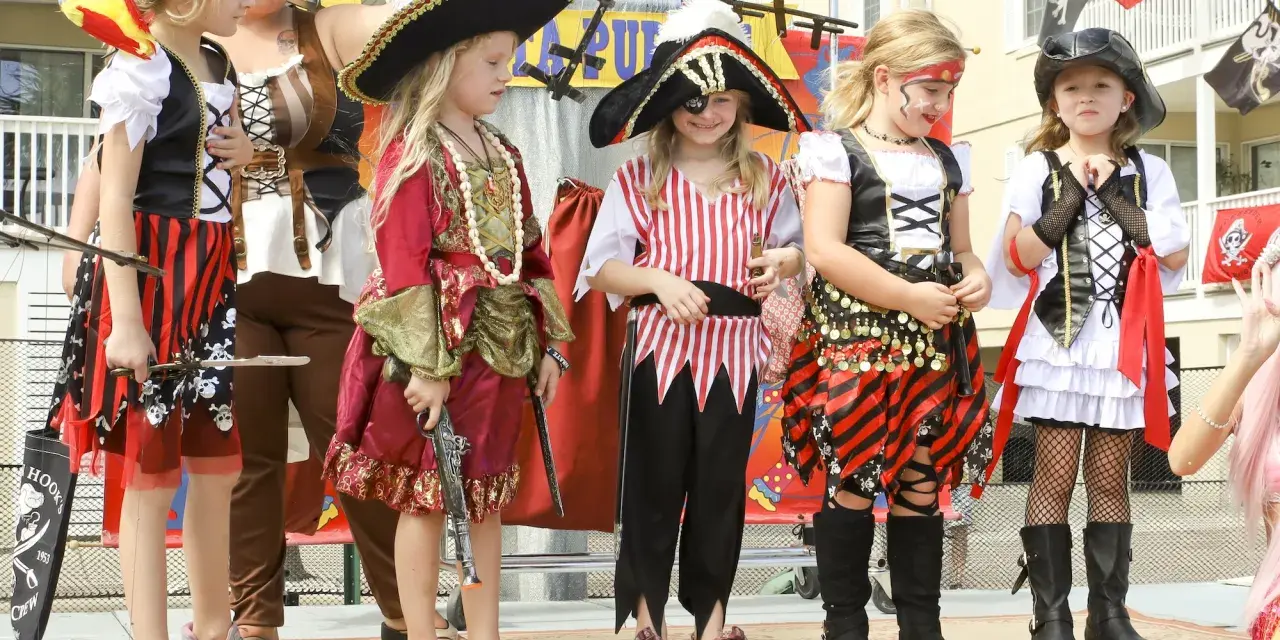 Children dressed as pirates.