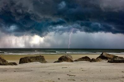Beach Storm Rain