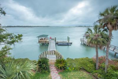 An private dock with a view of the creek.