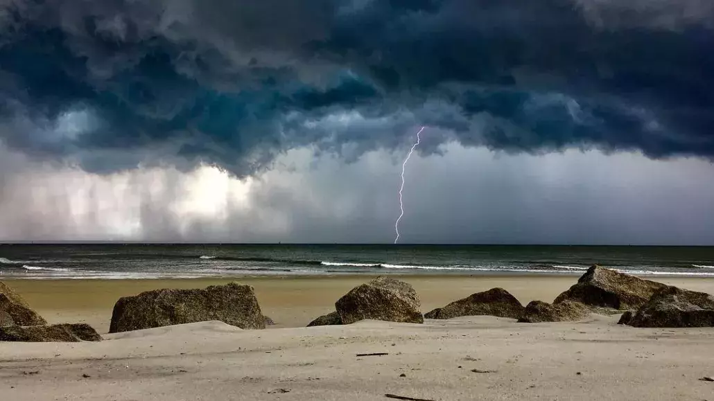 Beach Storm Rain