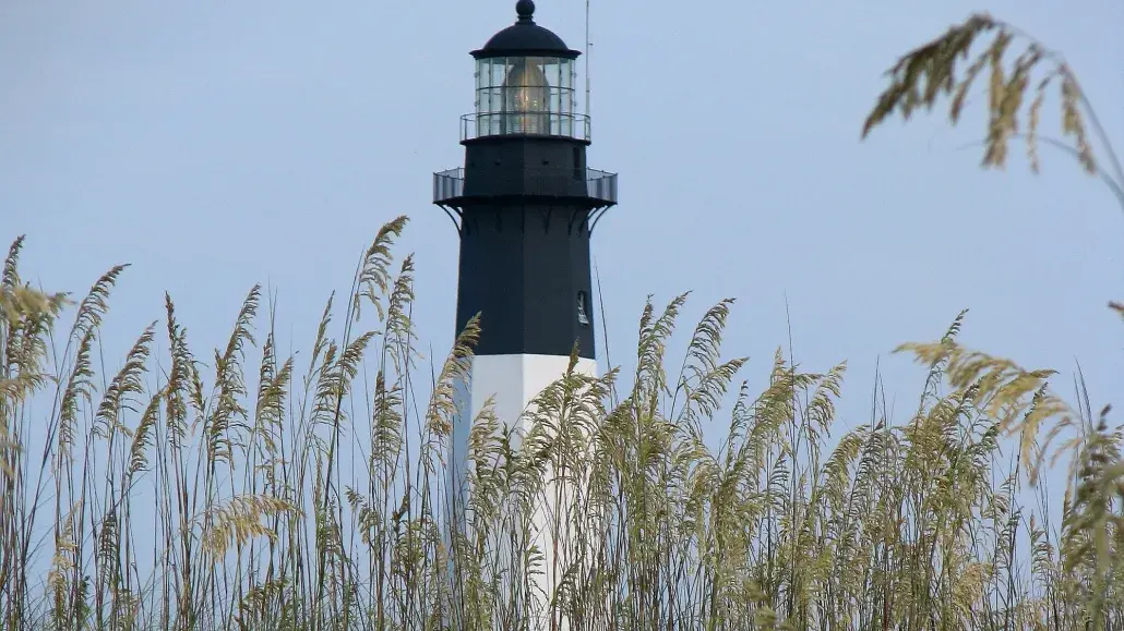 View of the Tybee Island Lighthouse from the sand dunes