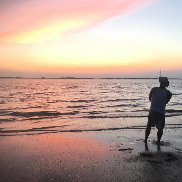 fishing tybee island beach sunset fishing tybee island beach sunset