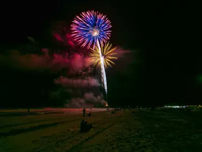 beach fireworks