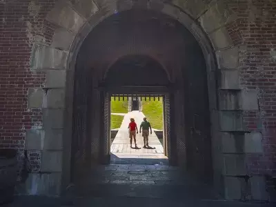 A view of an iron gate 