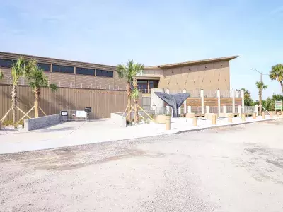 The outdoor exterior view of a marine science center.