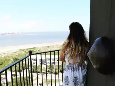 Atop the Tybee Island Lighthouse overlooking the ocean
