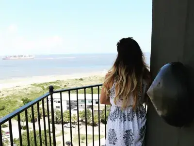 Atop the Tybee Island Lighthouse overlooking the ocean