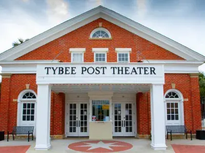 Exterior view of a historic theatre.