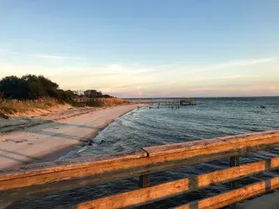 back river beach sunset