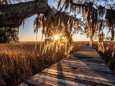 marshland sunset, tybee island