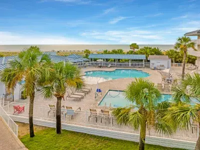 Beachside Colony Resort’s heated pool view