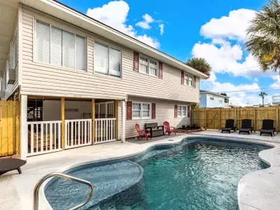 View of an outdoor pool.