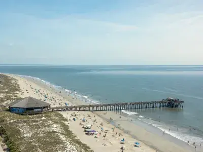 south beach pier midday crowds