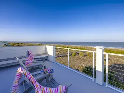 Rooftop ocean views atop a Tybee Island, GA beach home.