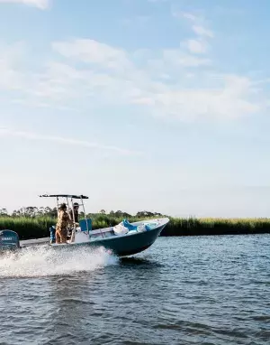 Boating in the ocean