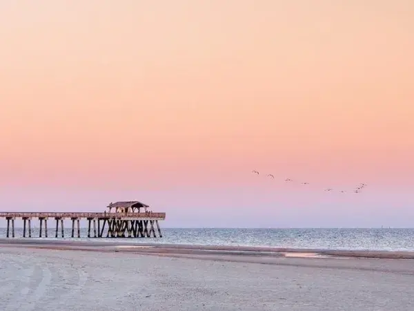 south beach pier sunset