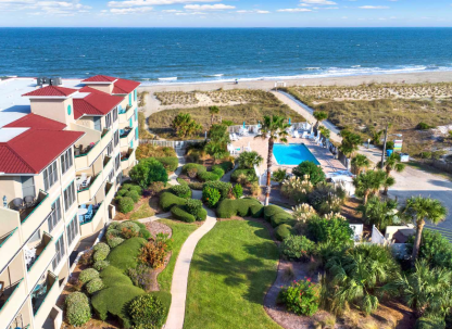 Tybee Island Rentals aerial view, condo and beach